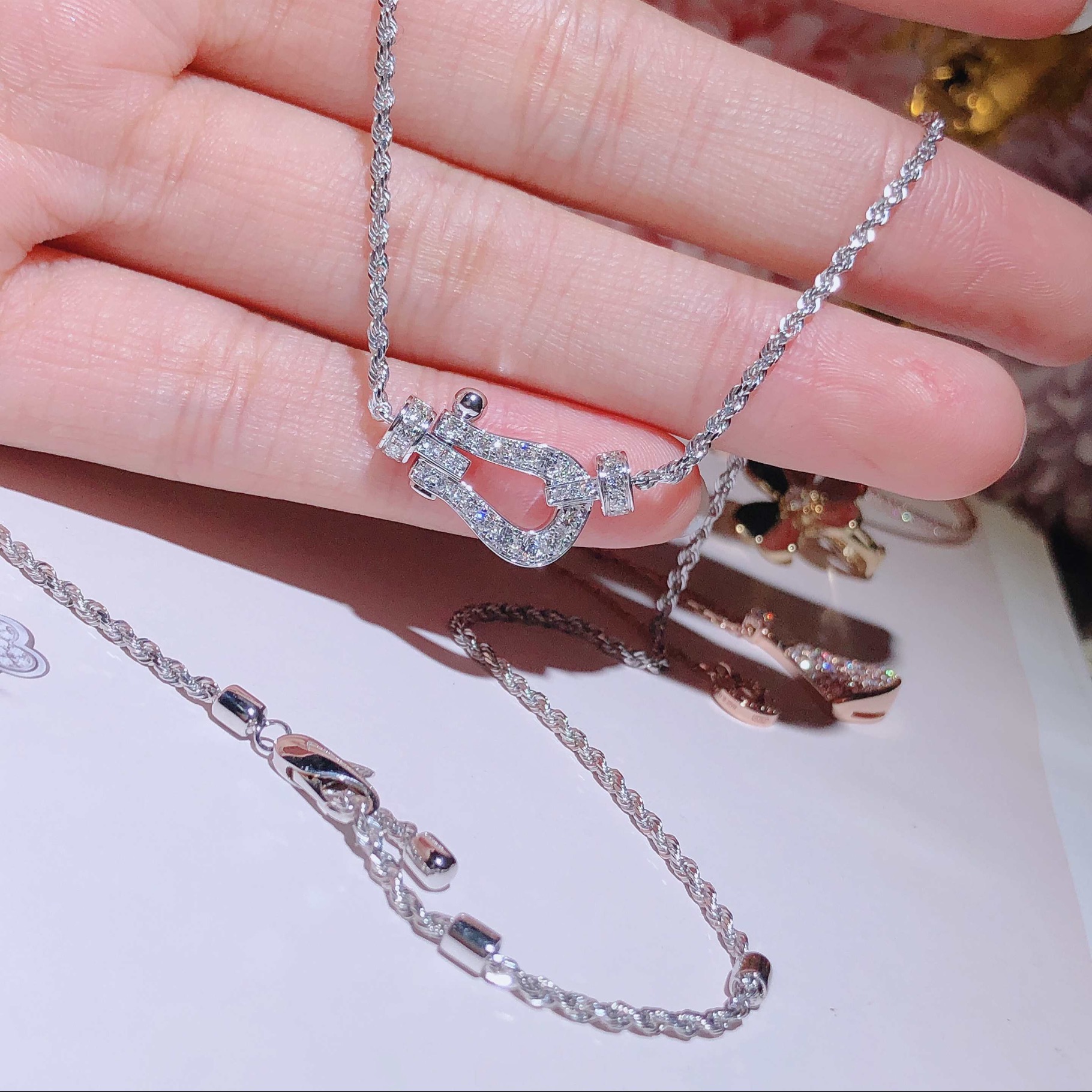Fred Force Necklace Diamond White Gold 18k