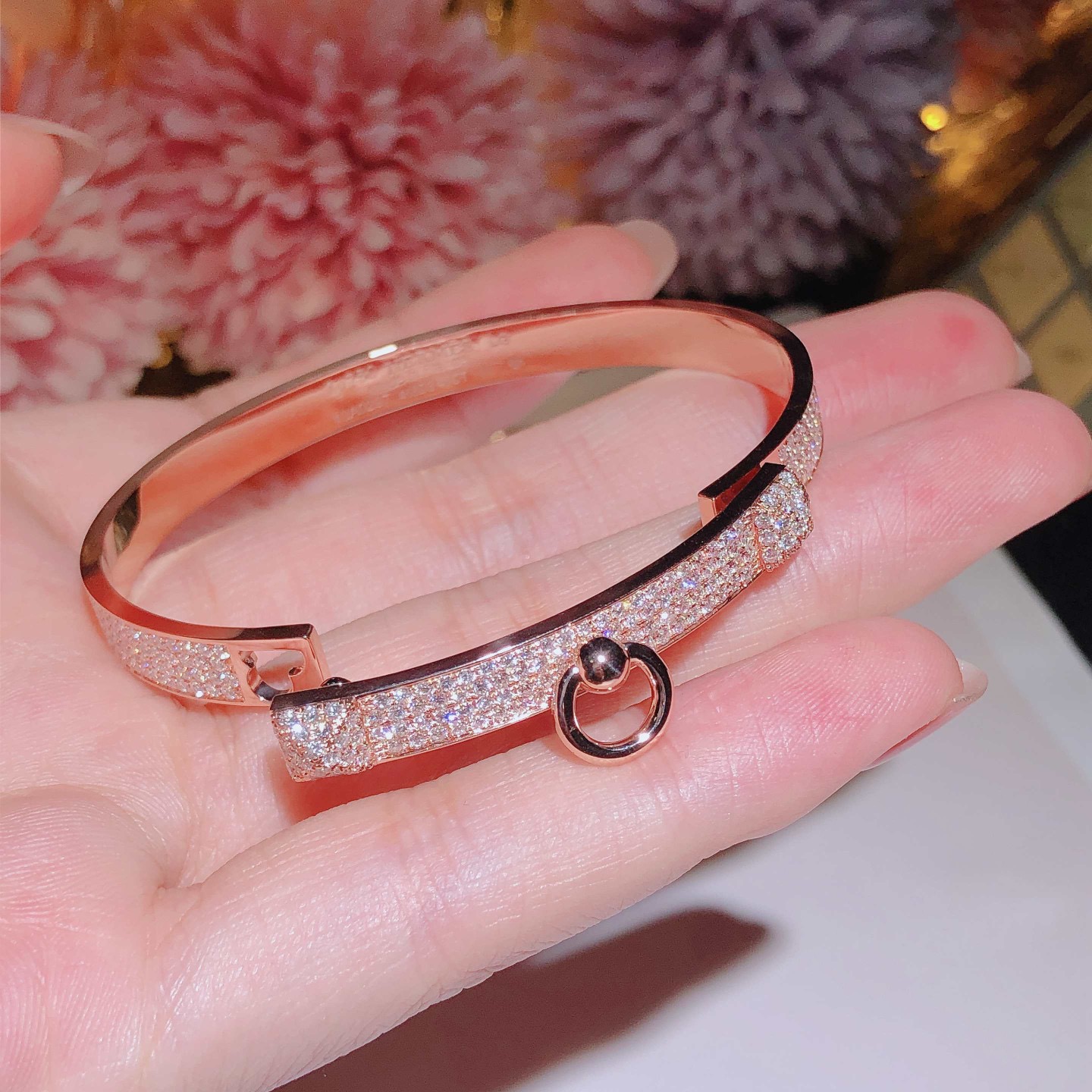 HM full diamond bracelet 18k gold with natural diamonds
