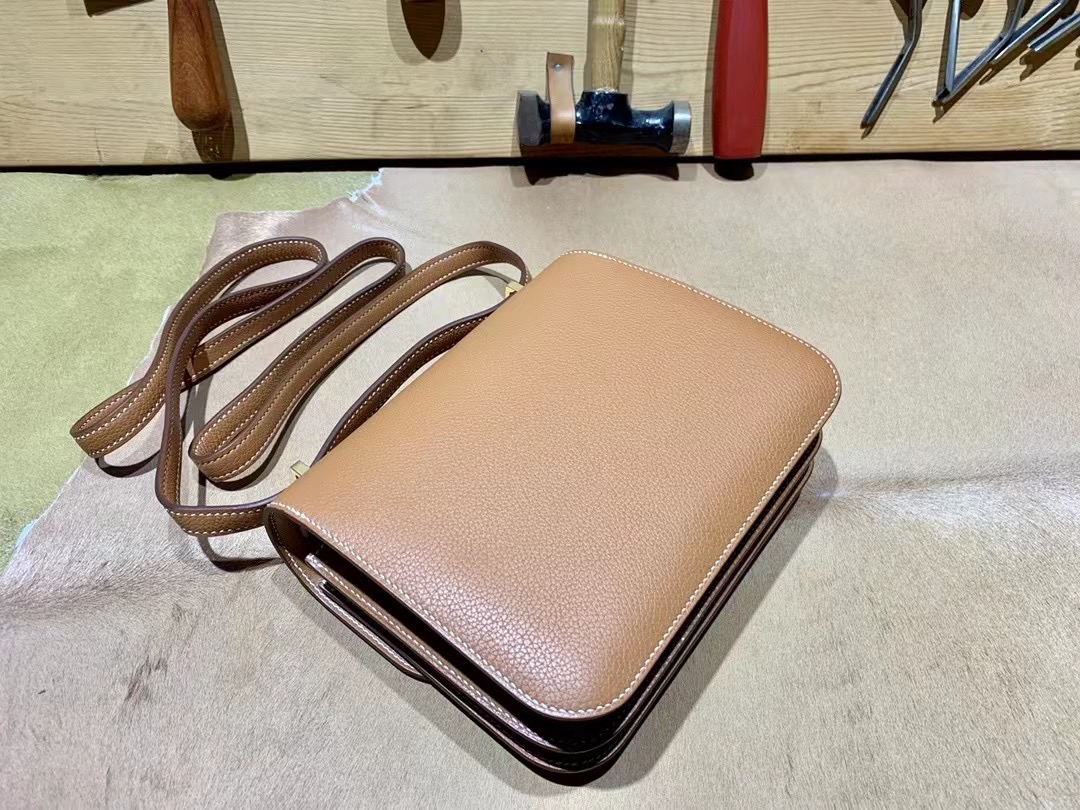 VIP一级品 constance 19cm  Everclor 37 Gold 金棕/金扣 手工缝制 代购级别
