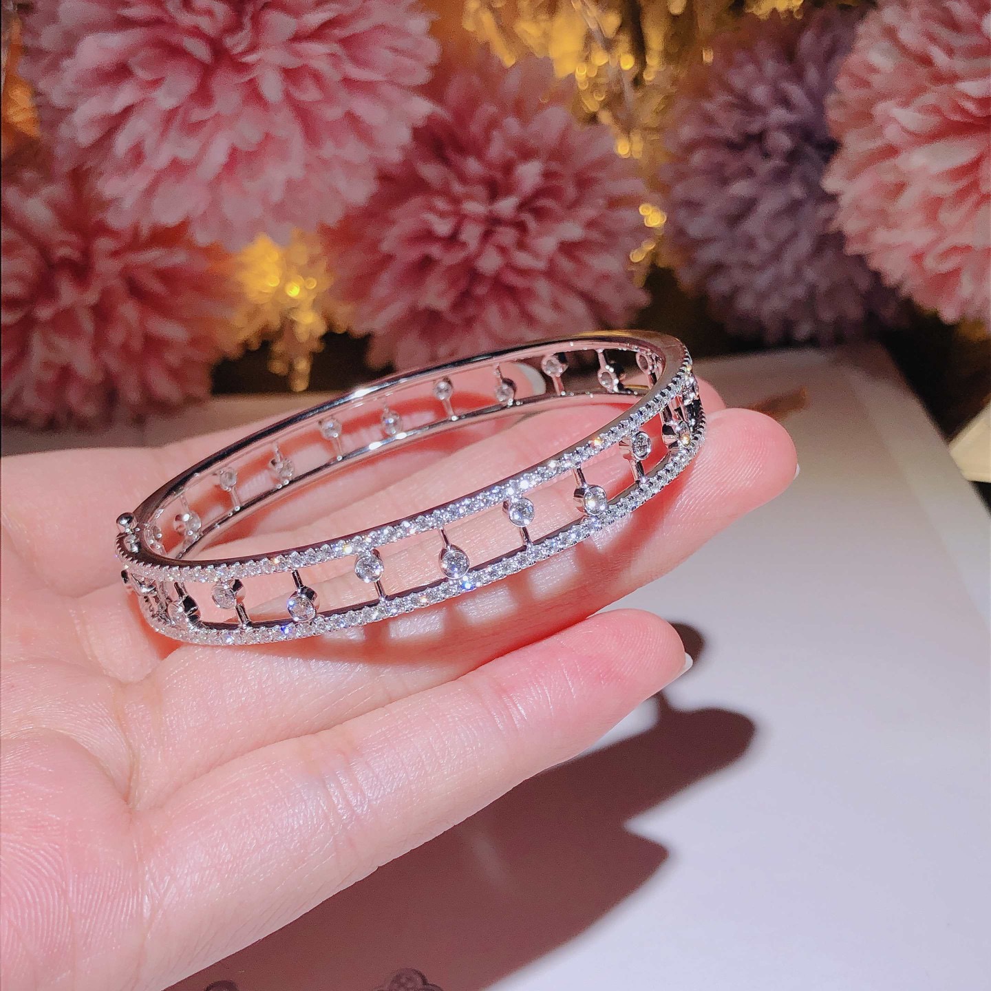 Dewdrop 白金钻石手镯 Diamond Bracelet
