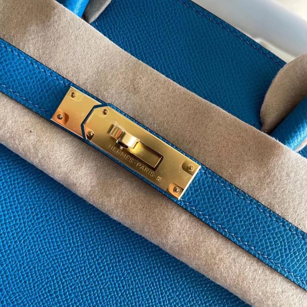 Kuwait HM BK 25cm Epsom B3 坦桑尼亚蓝 Blue Zanzibar 金扣
