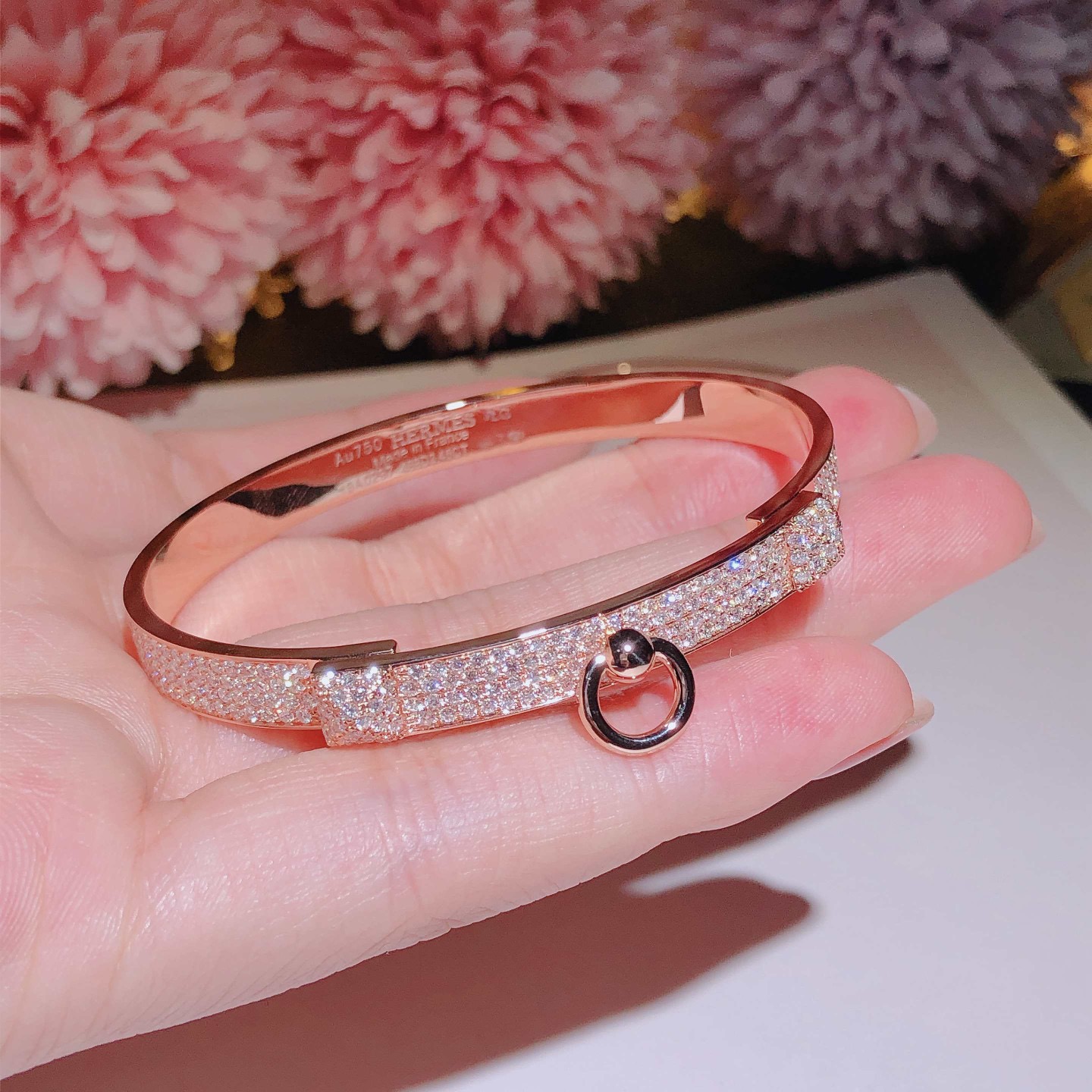 HM full diamond bracelet 18k gold with natural diamonds