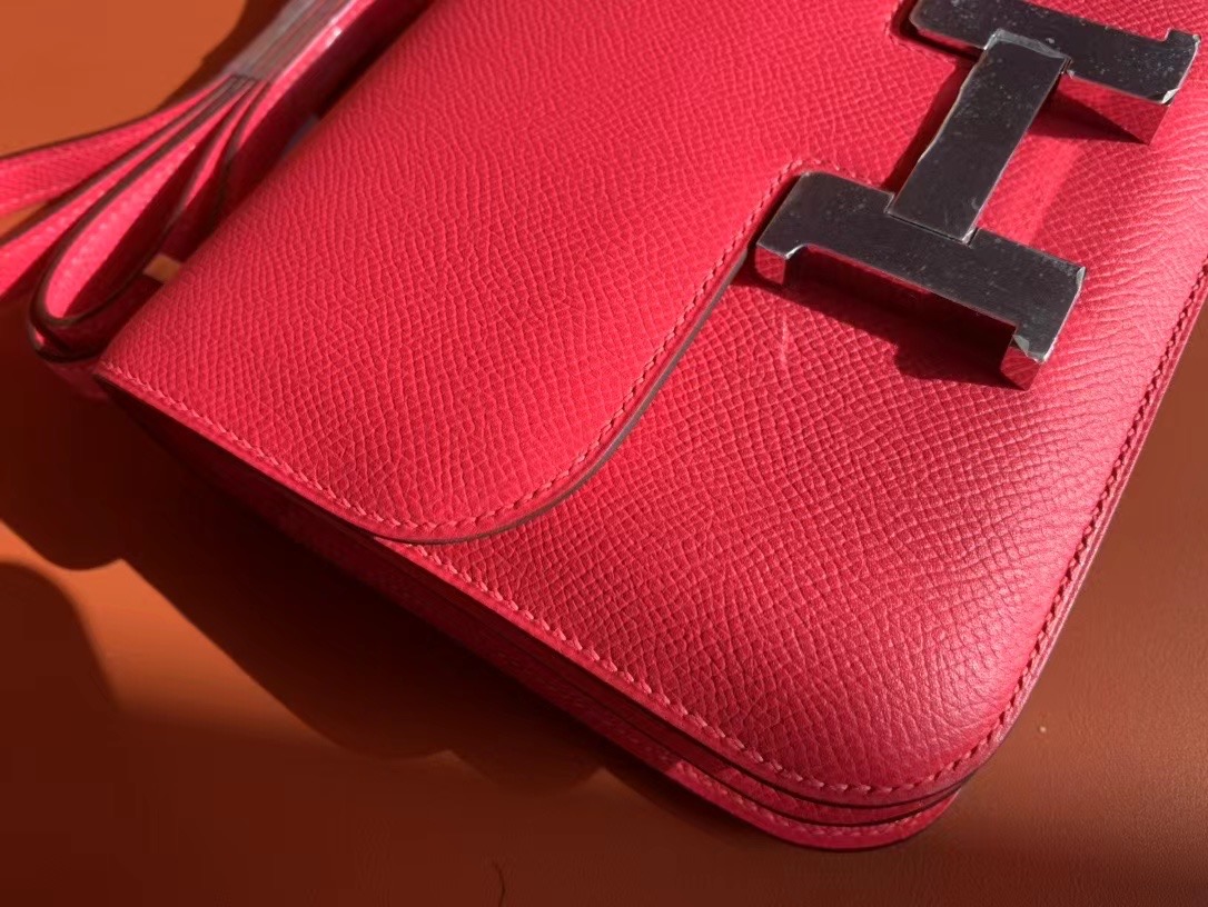 VIP一级品 constance 19cm EP 5J Fuchsia 极致粉/银扣 手工缝制