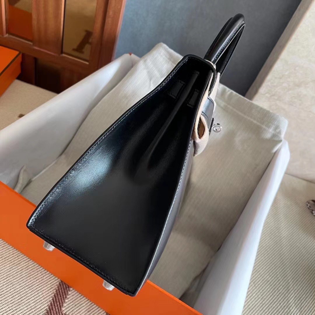 Dubai HM Bags KL 28cm Box Leather Black Color