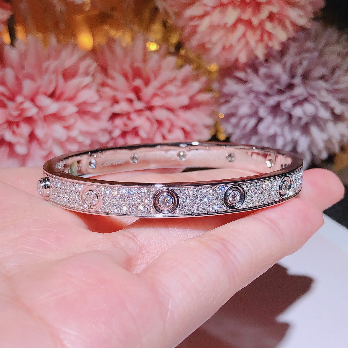 LOVE bracelet white gold 750 with full diamond