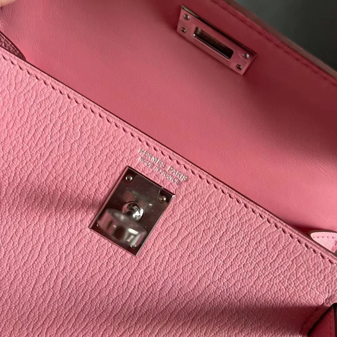 Canada HM kl Mini II 2代 Chevre 山羊皮 1Q Rose Confetti 银扣