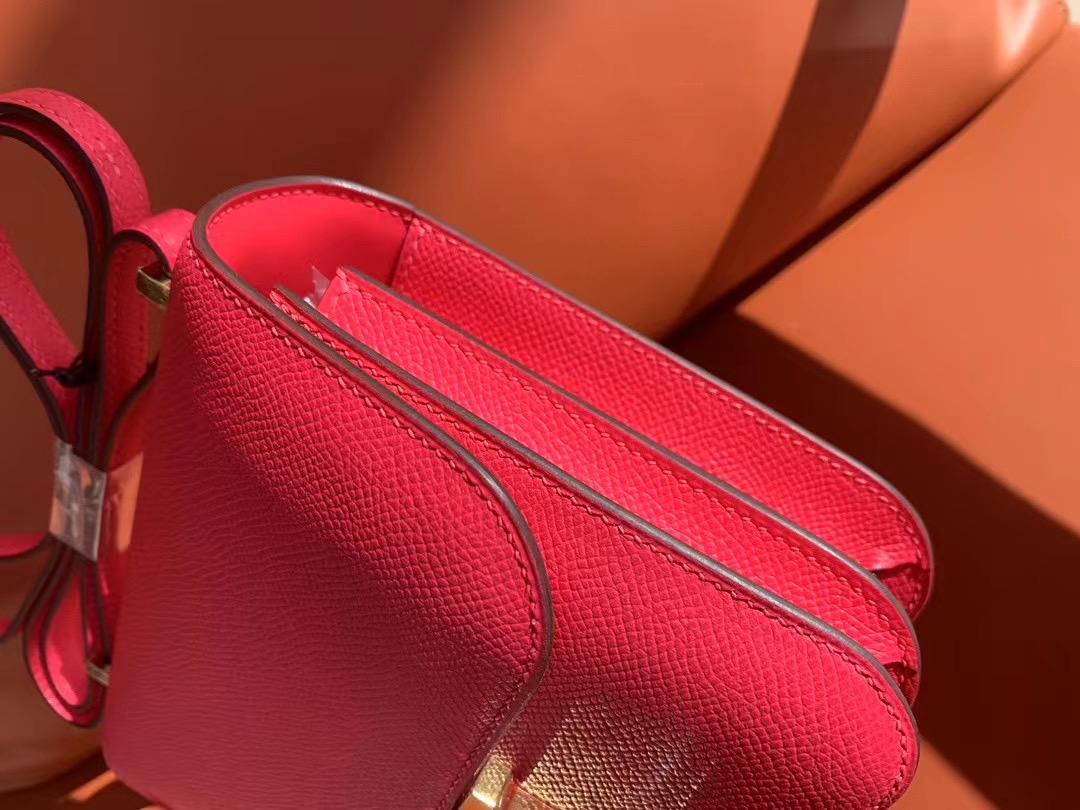 VIP一级品 constance 19cm EP 5J Fuchsia 极致粉/金扣 手工缝制