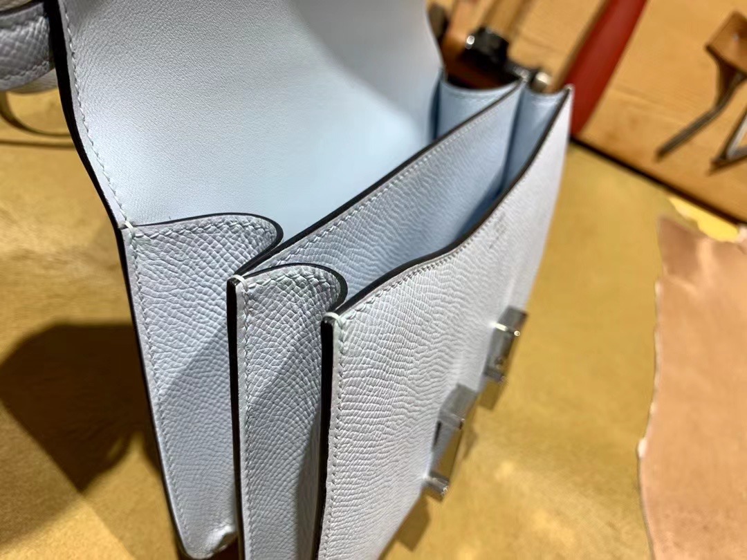 VIP一级品 constance 19cm EP 08 Blue pale圣杯蓝/银扣 手工缝制 臻品鉴赏