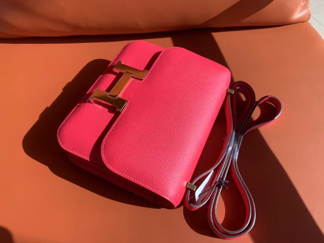 VIP一级品 constance 19cm EP 5J Fuchsia 极致粉/金扣 手工缝制