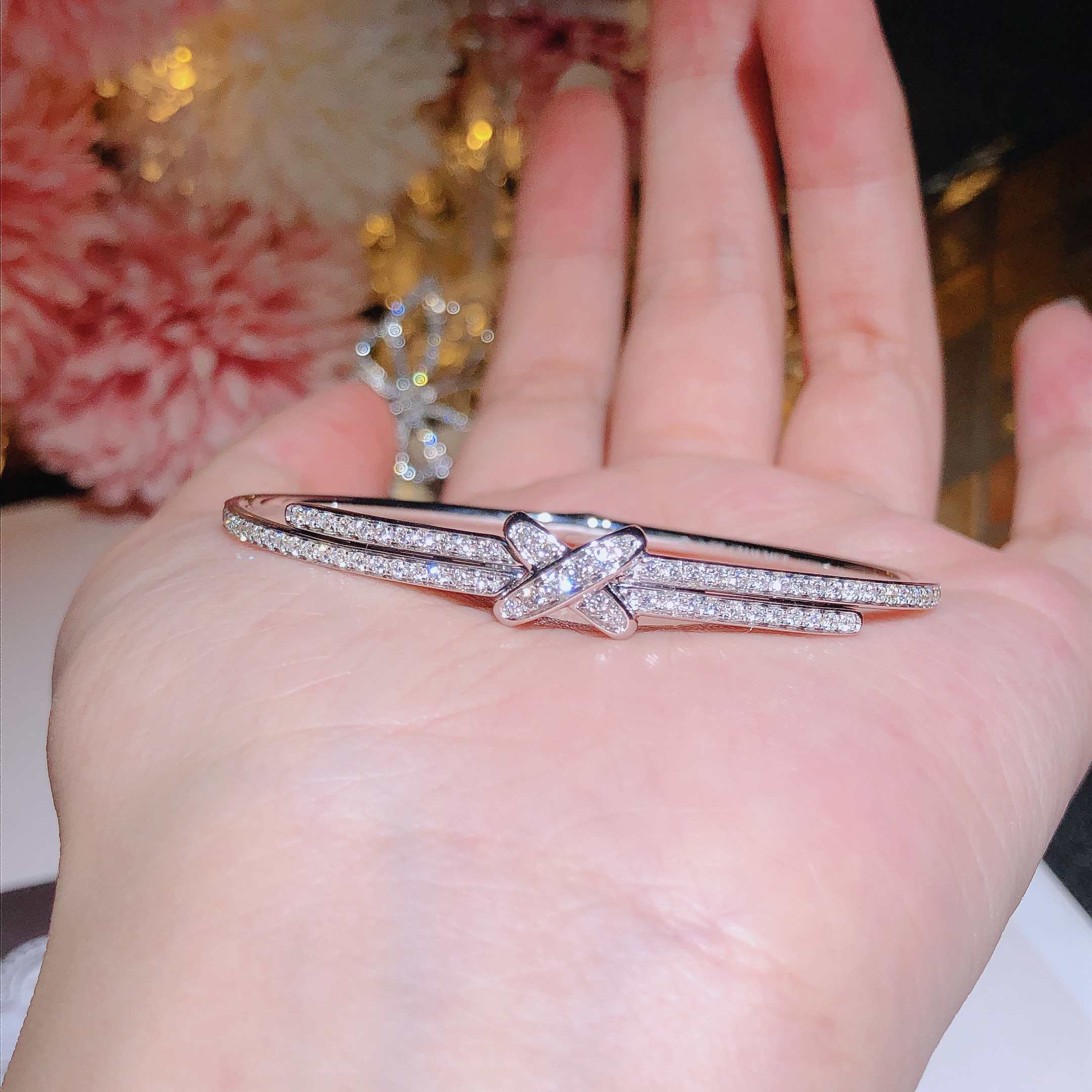 CHAUMET WHITE GOLD BRACELET WITH FULL DIAMONDS