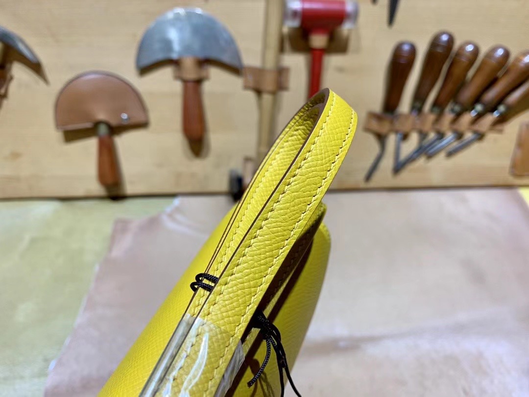 VIP一级品 constance 19cm EP 9D Jaune ambre琥珀黄/金扣 手工缝制 臻品鉴赏