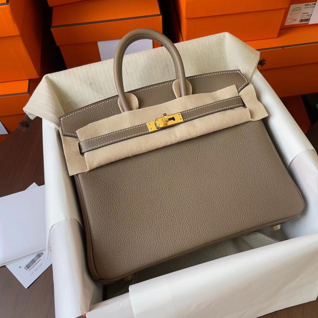 California USA HM BK 25cm Togo CC18 Etoupe 大象灰 Ghw