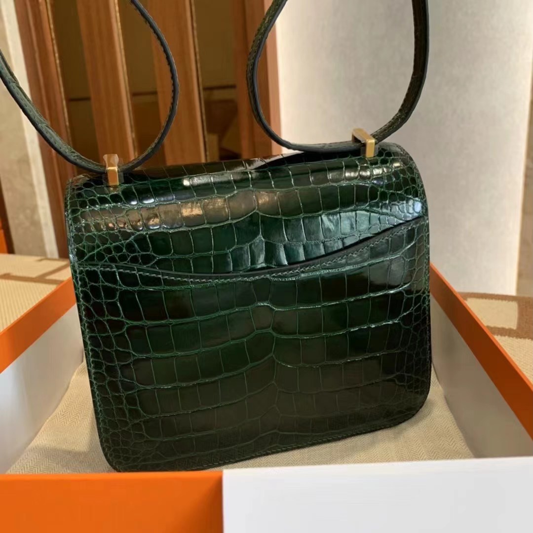 Singapore HM CK67祖母绿 Vert Fonce Constance 24cm alligator