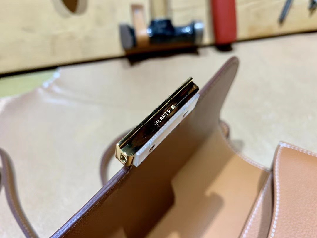 VIP一级品 constance 19cm  Everclor 37 Gold 金棕/金扣 手工缝制 代购级别