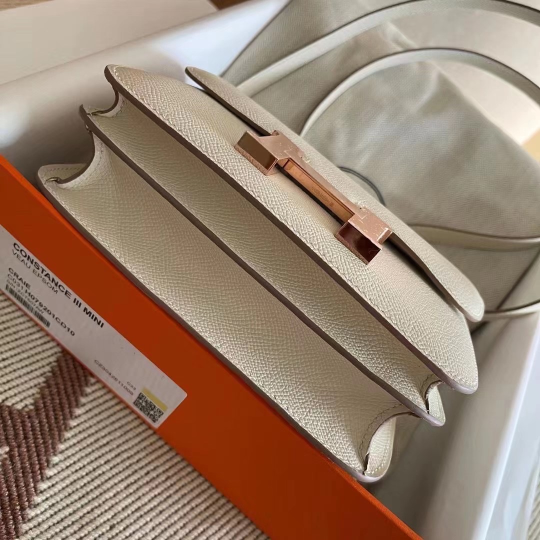Kuwait HM Constance 24 Epsom 10 Craie  Rose Gold HW