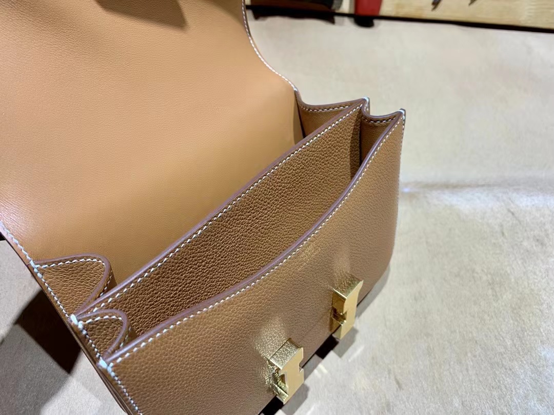 VIP一级品 constance 19cm  Everclor 37 Gold 金棕/金扣 手工缝制 代购级别