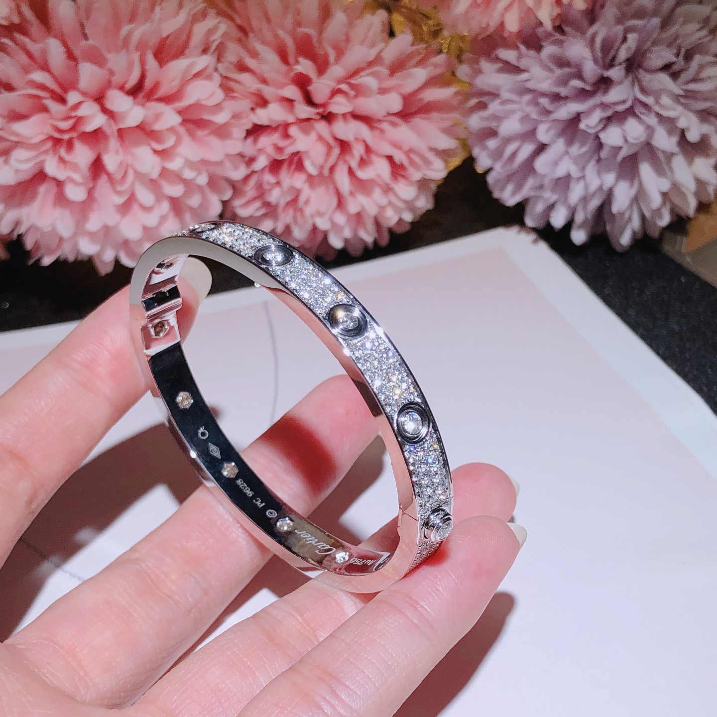 LOVE bracelet white gold 750 with full diamond