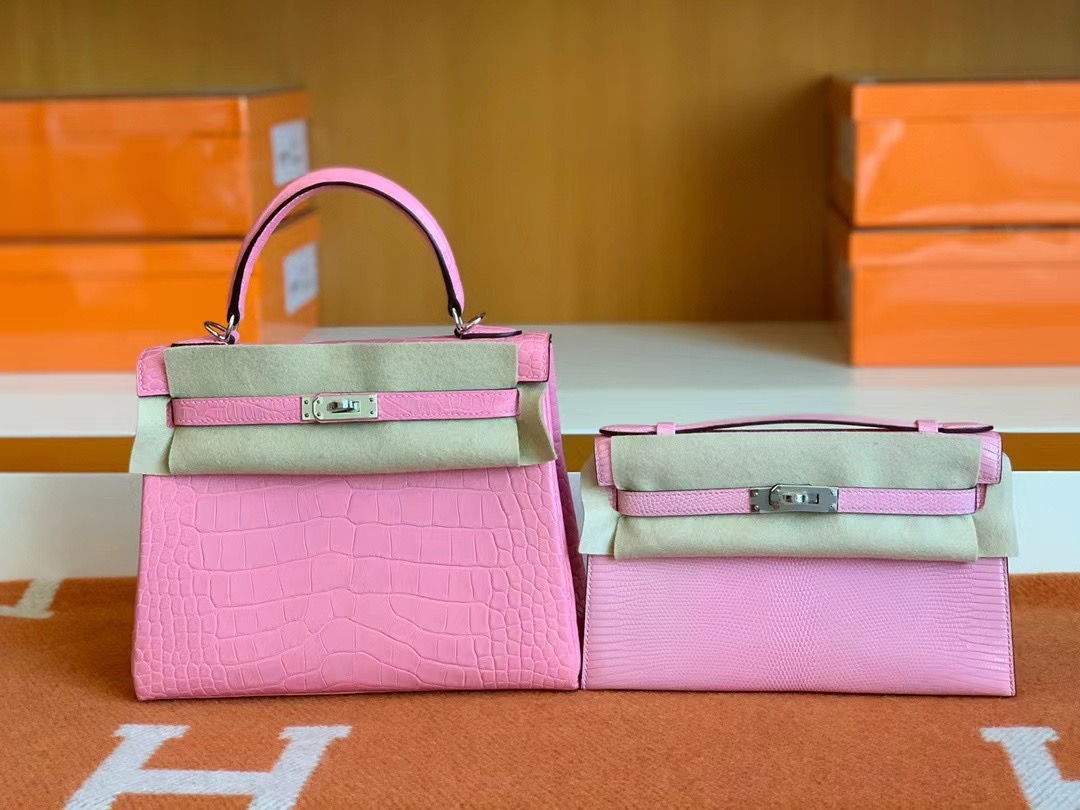 Saudi Arabia Dammam HM KL 25 Crocodile, KL Pochette lizard 5P Pink 樱花粉