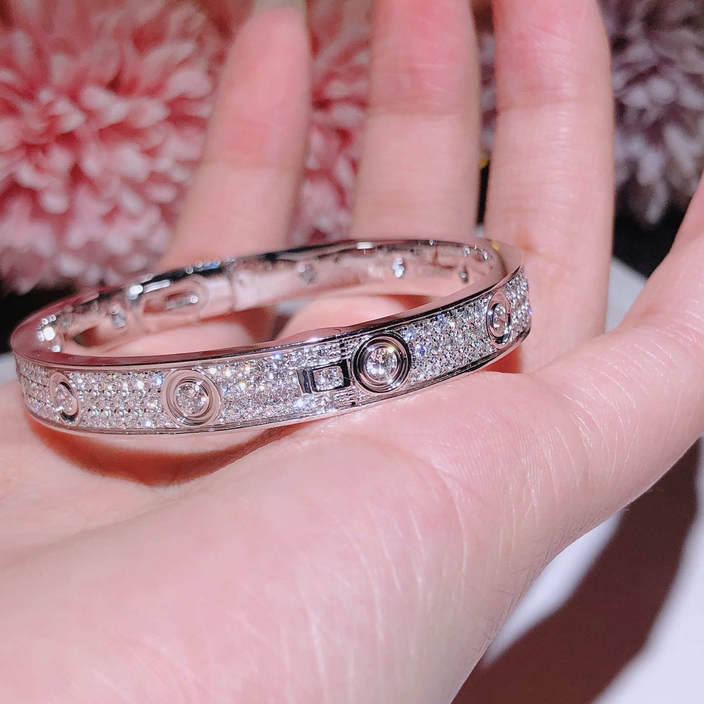 LOVE bracelet white gold 750 with full diamond