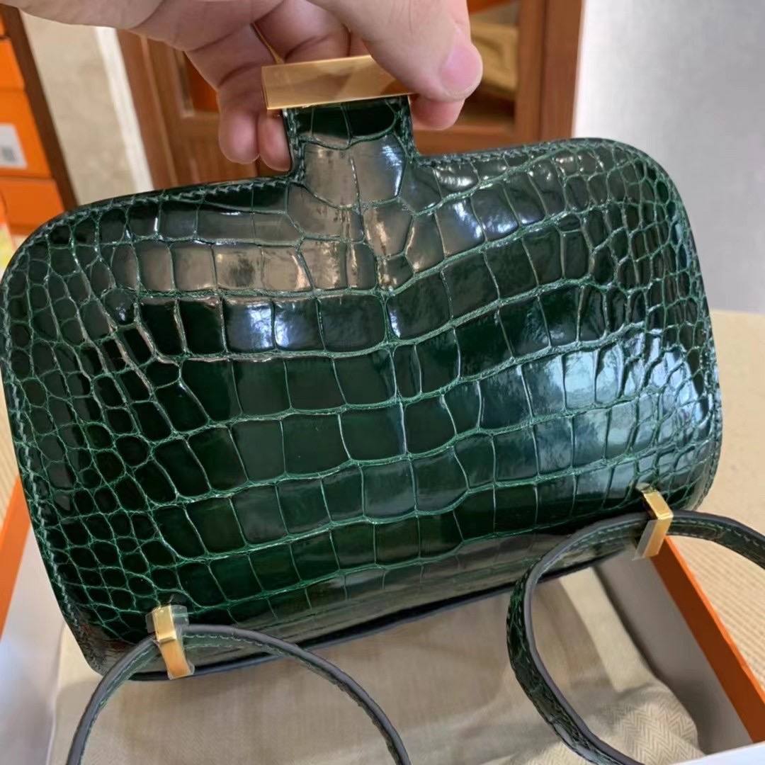 Singapore HM CK67祖母绿 Vert Fonce Constance 24cm alligator