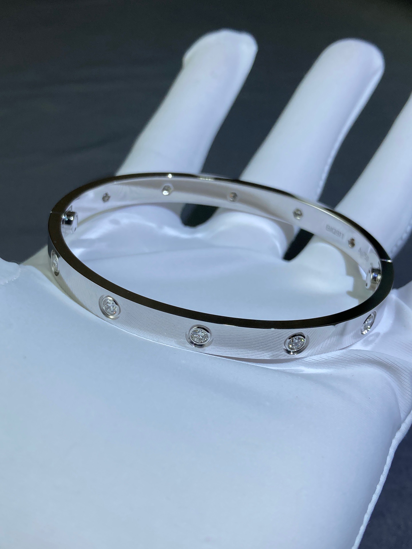 LOVE BRACELET WHite Gold 10 DIAMONDS