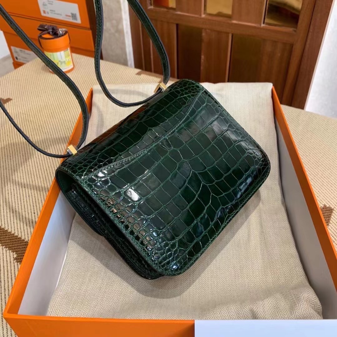 Singapore HM CK67祖母绿 Vert Fonce Constance 24cm alligator