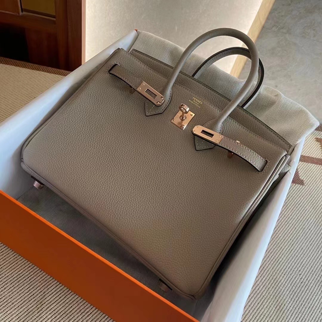 San Francisco USA HM BK 25cm Togo CK81 Gris Tourterelle 斑鸠灰 Rose Gold Hardware 玫瑰金扣 RGHW