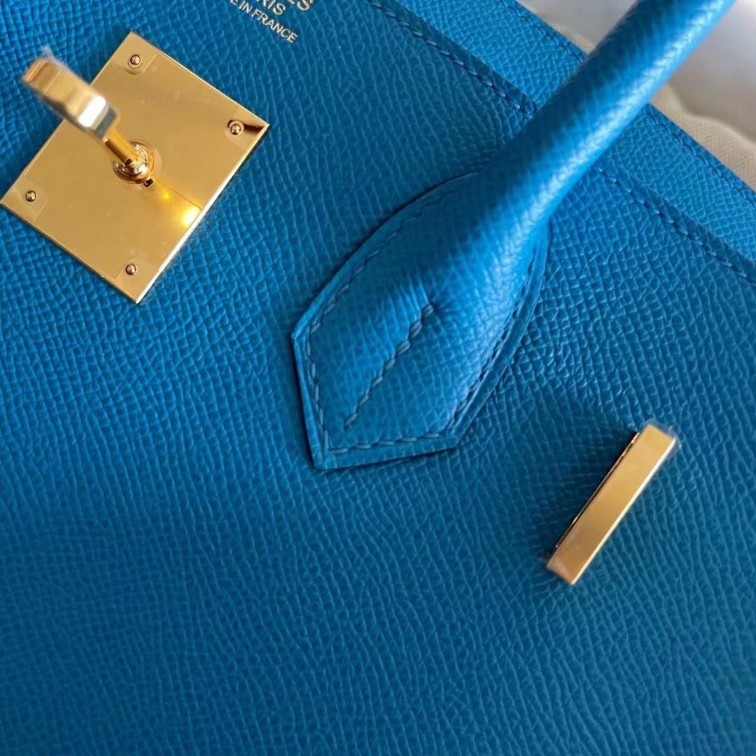 Kuwait HM BK 25cm Epsom B3 坦桑尼亚蓝 Blue Zanzibar 金扣