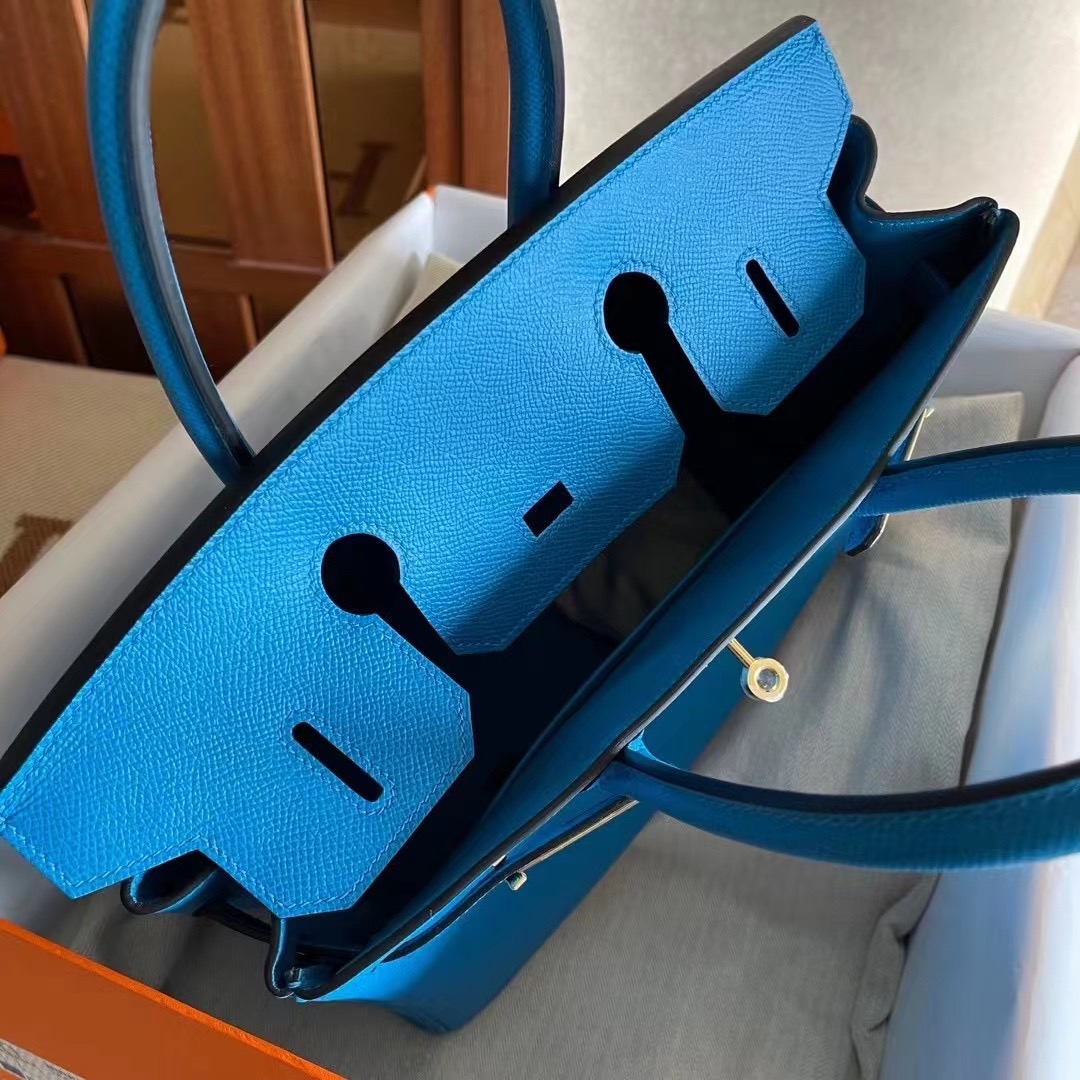 Kuwait HM BK 25cm Epsom B3 坦桑尼亚蓝 Blue Zanzibar 金扣