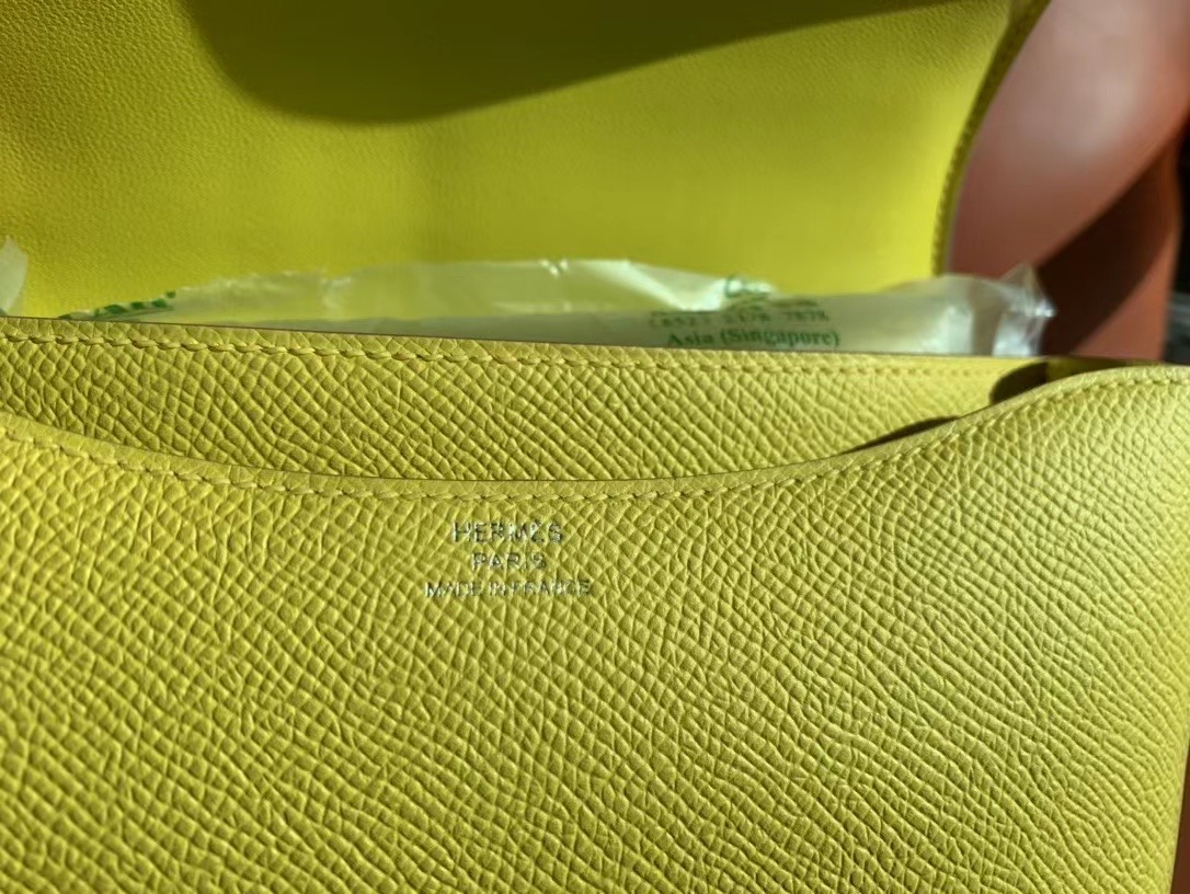 VIP一级品 constance 19cm  EP 9R Lime 柠檬黄/银扣  手工缝制