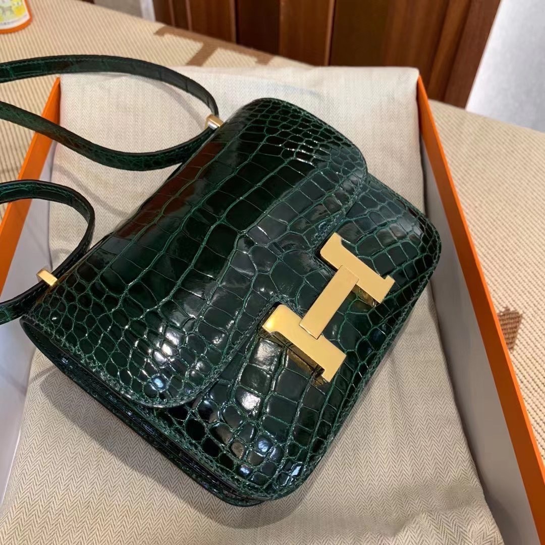 Singapore HM CK67祖母绿 Vert Fonce Constance 24cm alligator
