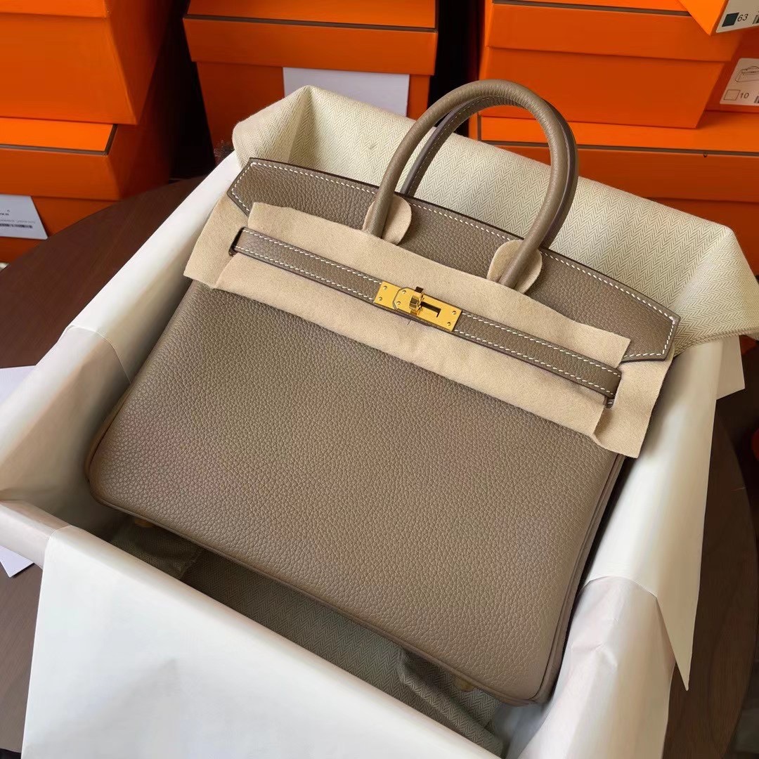 California USA HM BK 25cm Togo CC18 Etoupe 大象灰 Ghw