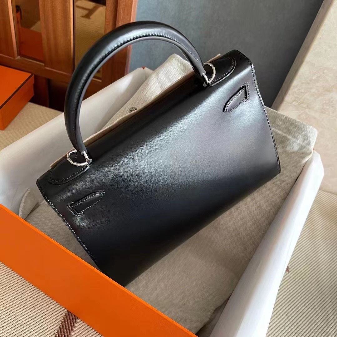 Dubai HM Bags KL 28cm Box Leather Black Color