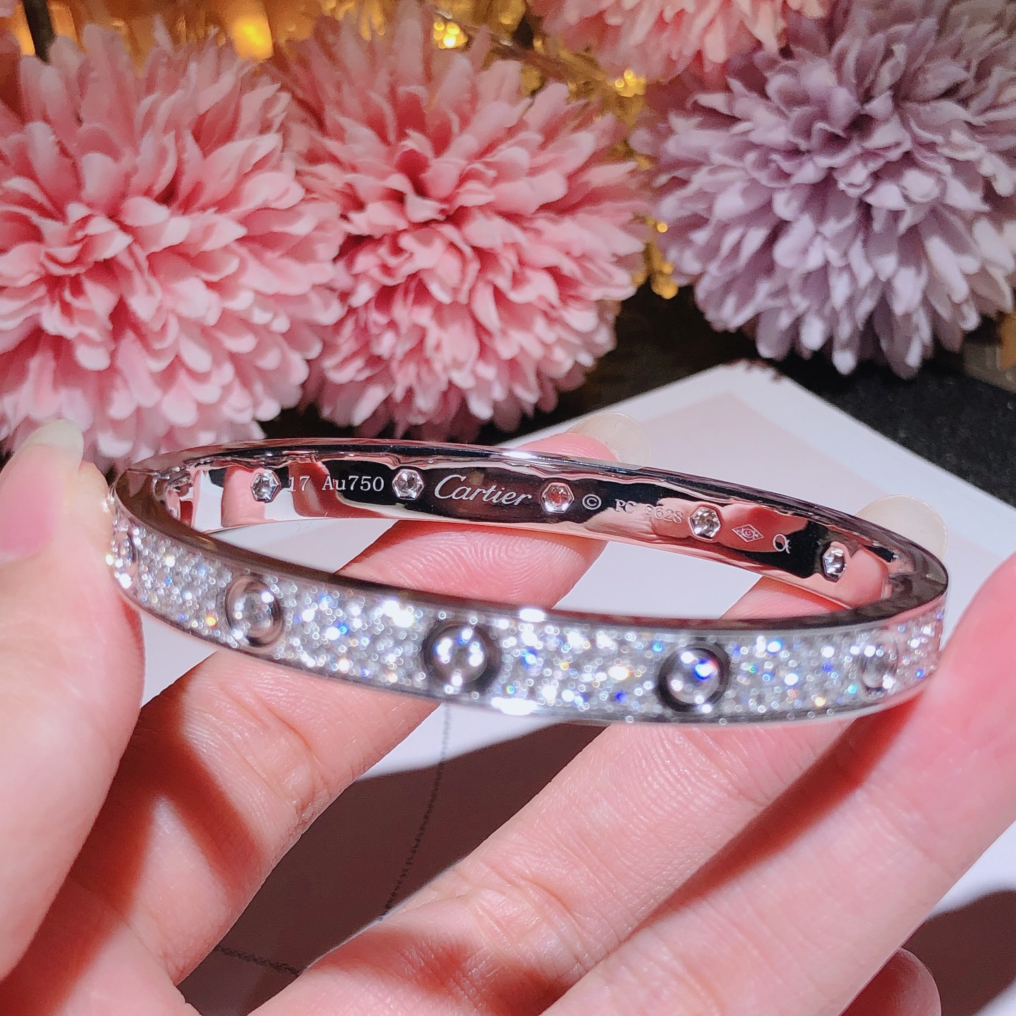 LOVE bracelet white gold 750 with full diamond