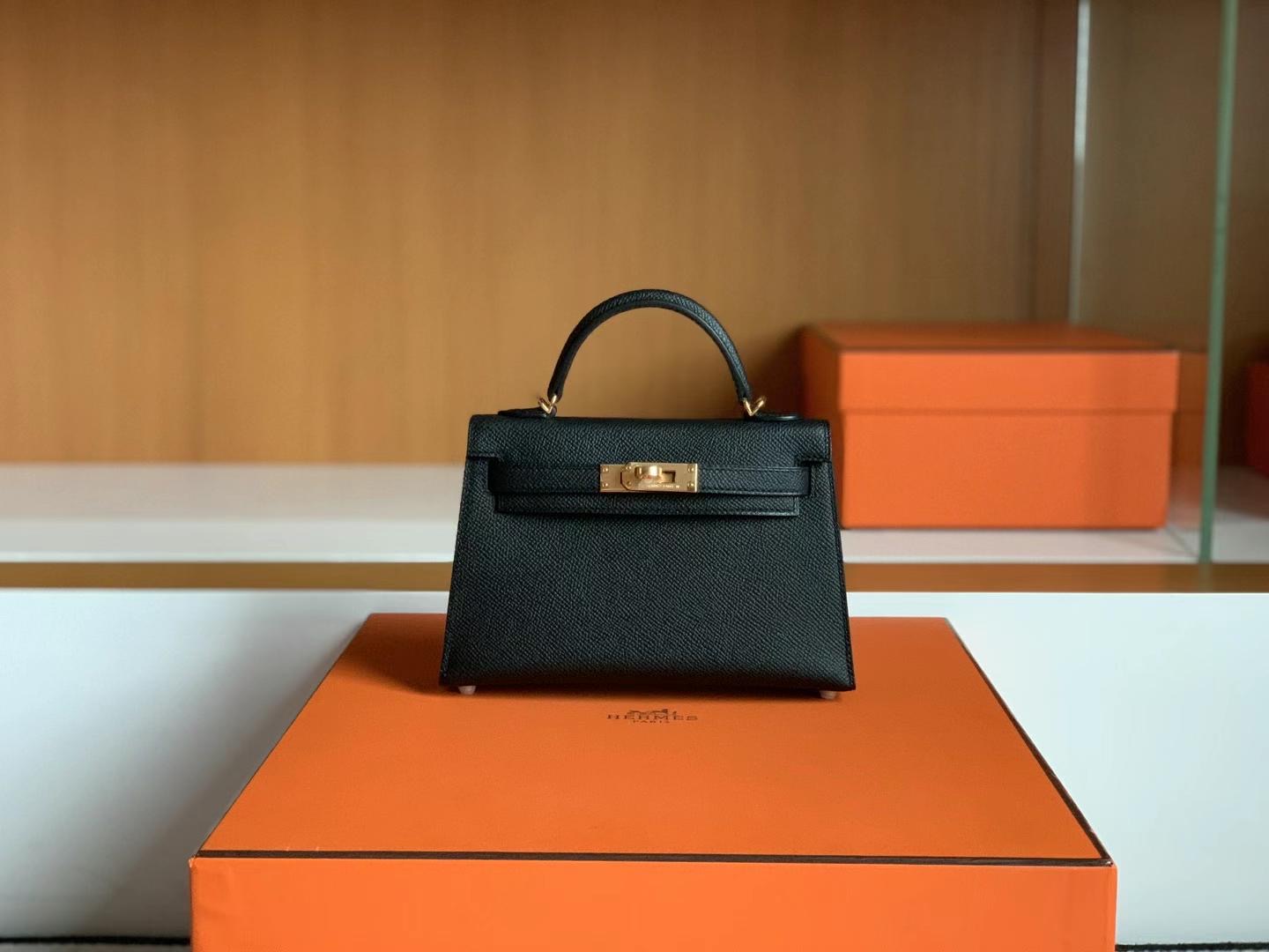 Qatar shop HM Mini KL 2 Epsom Leather 89 Noir