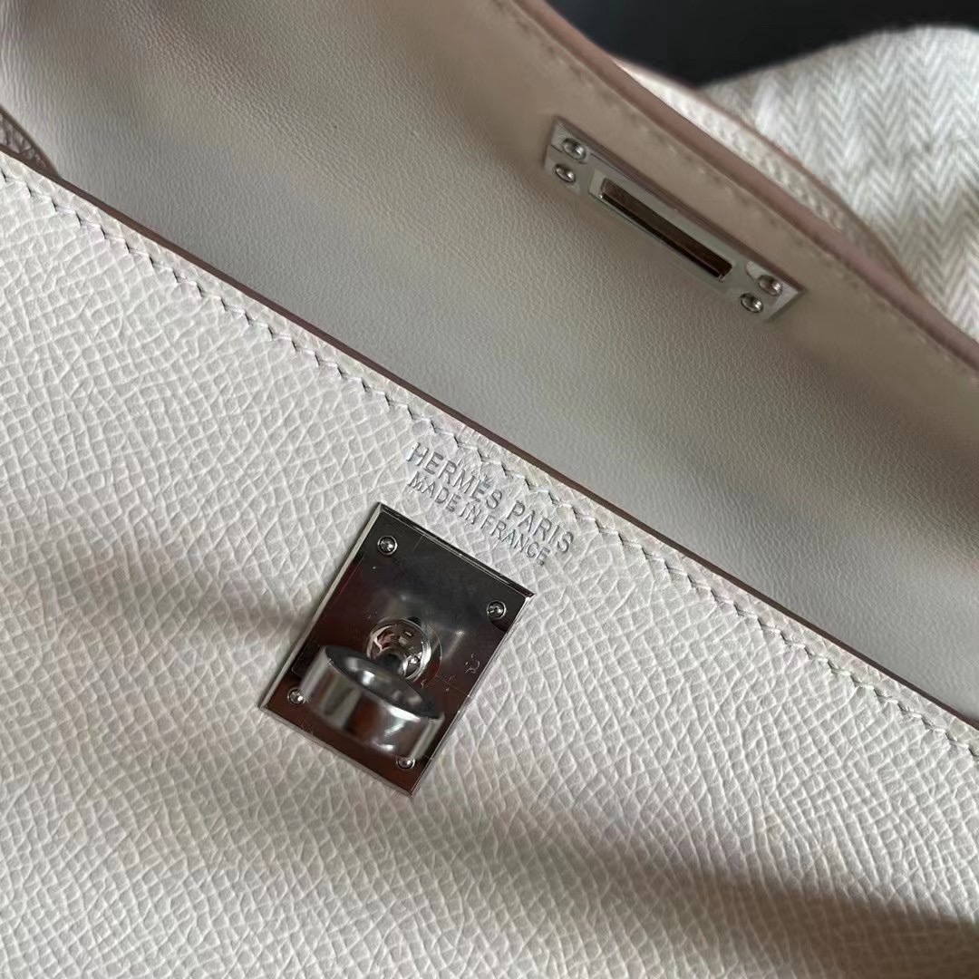 KL mini 二代 epsom  奶昔白 银 10 Craie Epsom PHW