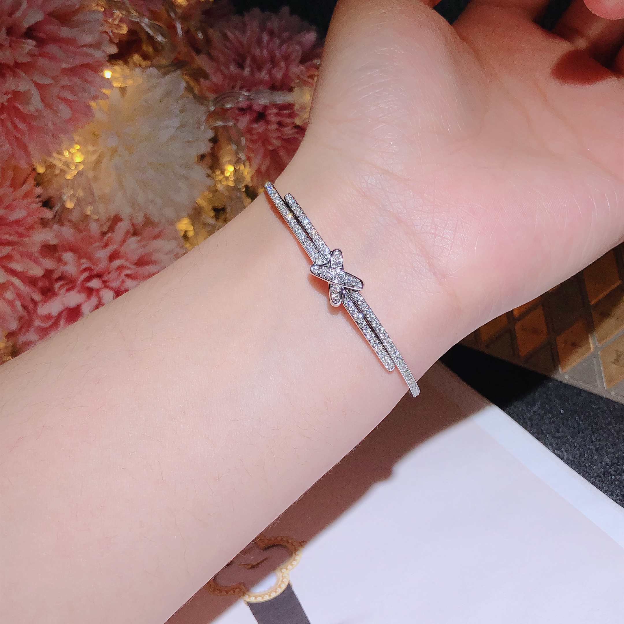 CHAUMET WHITE GOLD BRACELET WITH FULL DIAMONDS