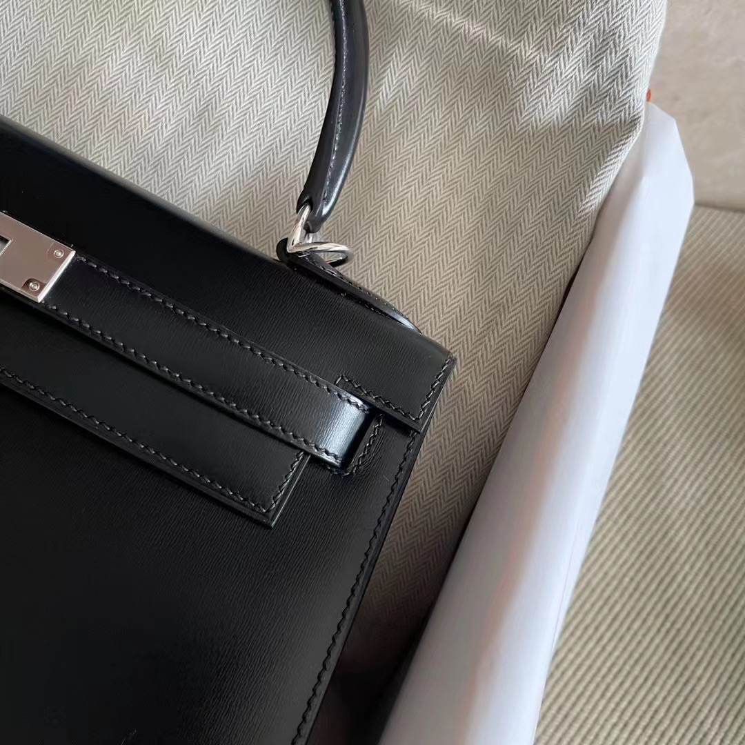 Dubai HM Bags KL 28cm Box Leather Black Color