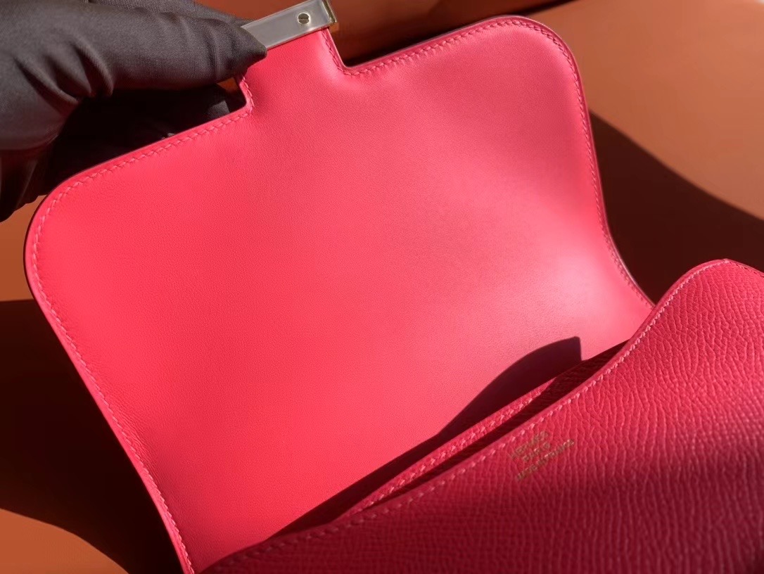 VIP一级品 constance 19cm EP 5J Fuchsia 极致粉/金扣 手工缝制