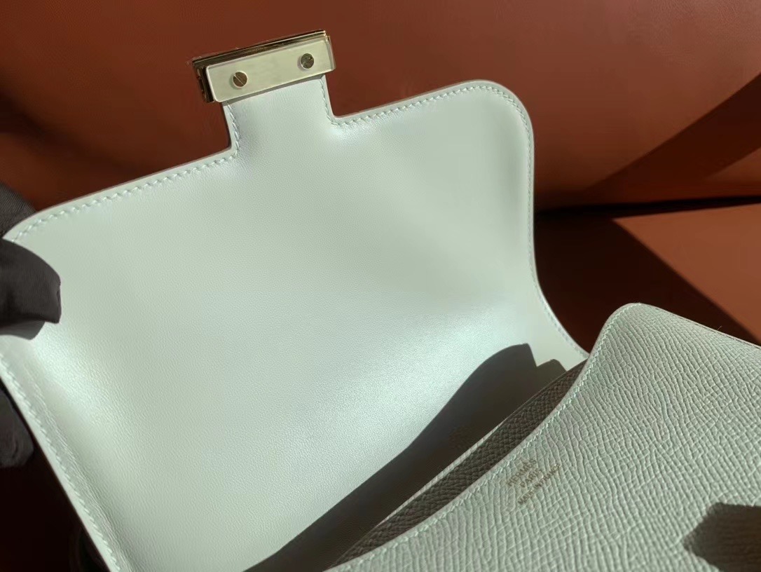 VIP一级品 constance 19cm EP皮 Craie 10 奶昔白/金扣 手工缝制 臻品鉴赏