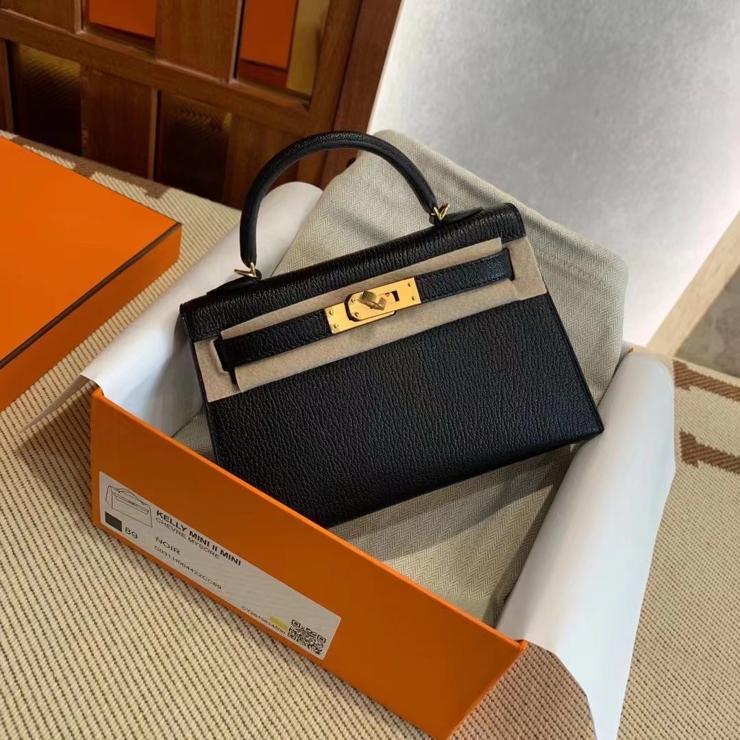Dubai Expo HM New KL Mini Noir Color Leather Chevre