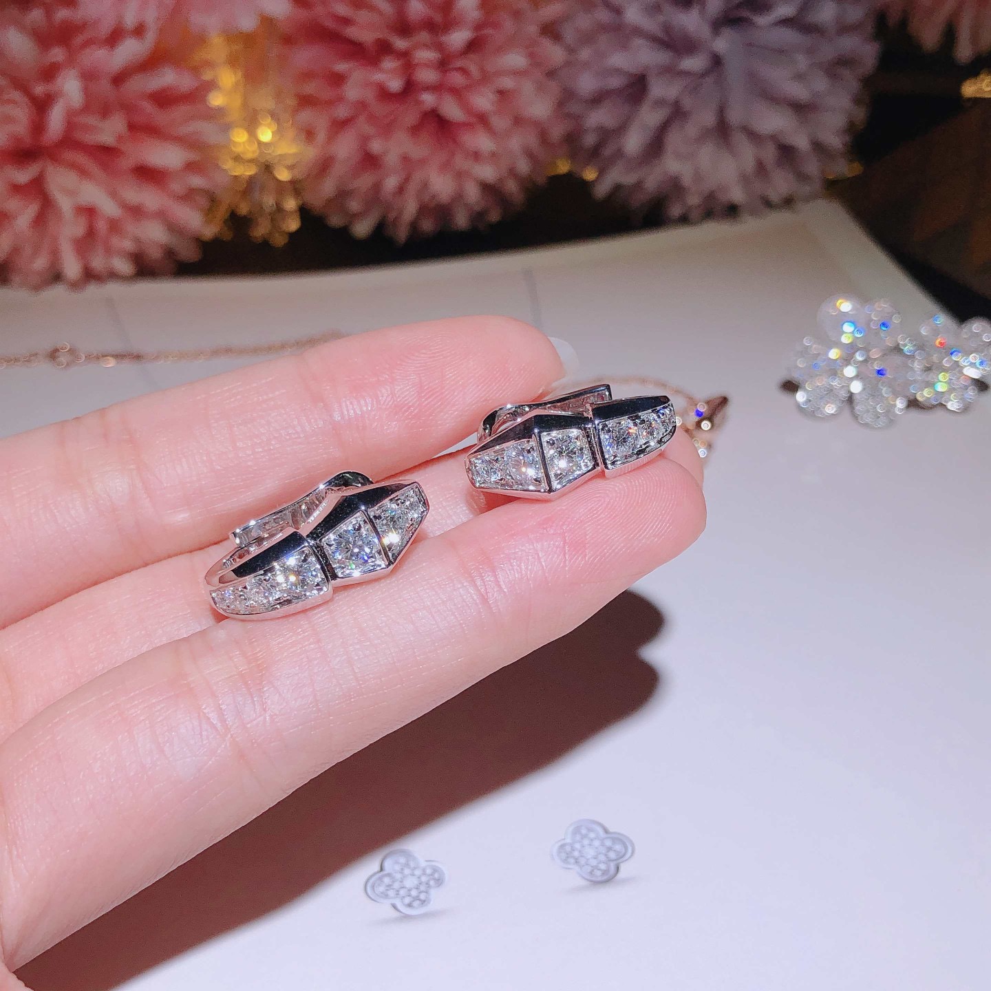 BVLGARI SERPENTI VIPER EARRINGS with diamond