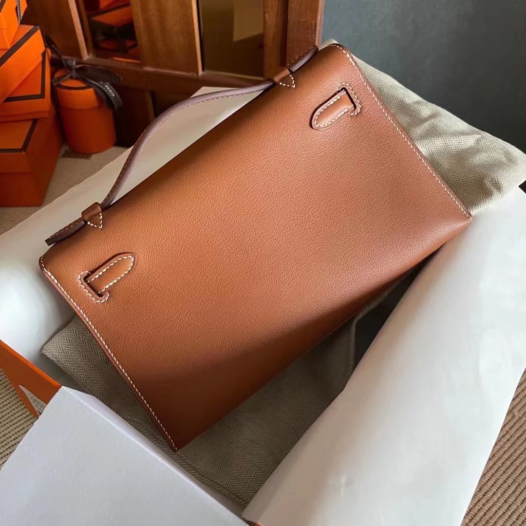 Viet Nam Amanoi HM MiniKL Pochette 22cm Swift CK37 Gold 金棕色 金扣 全手工蜜蜡线缝制
