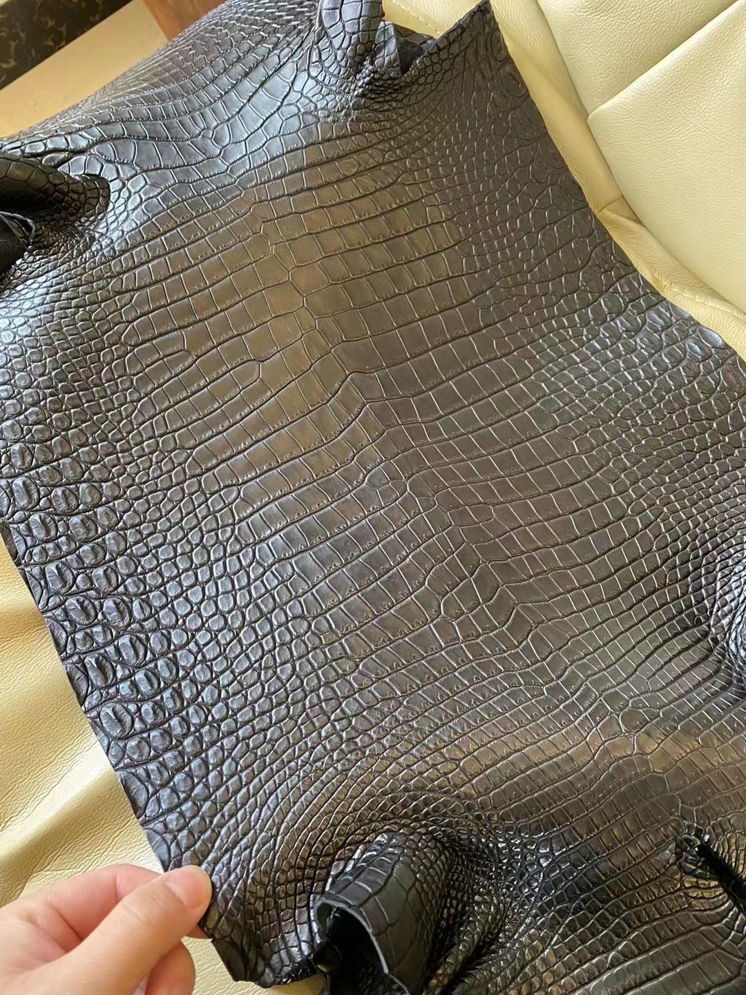 Custom HM Porosus Crocodile V Leather Matte