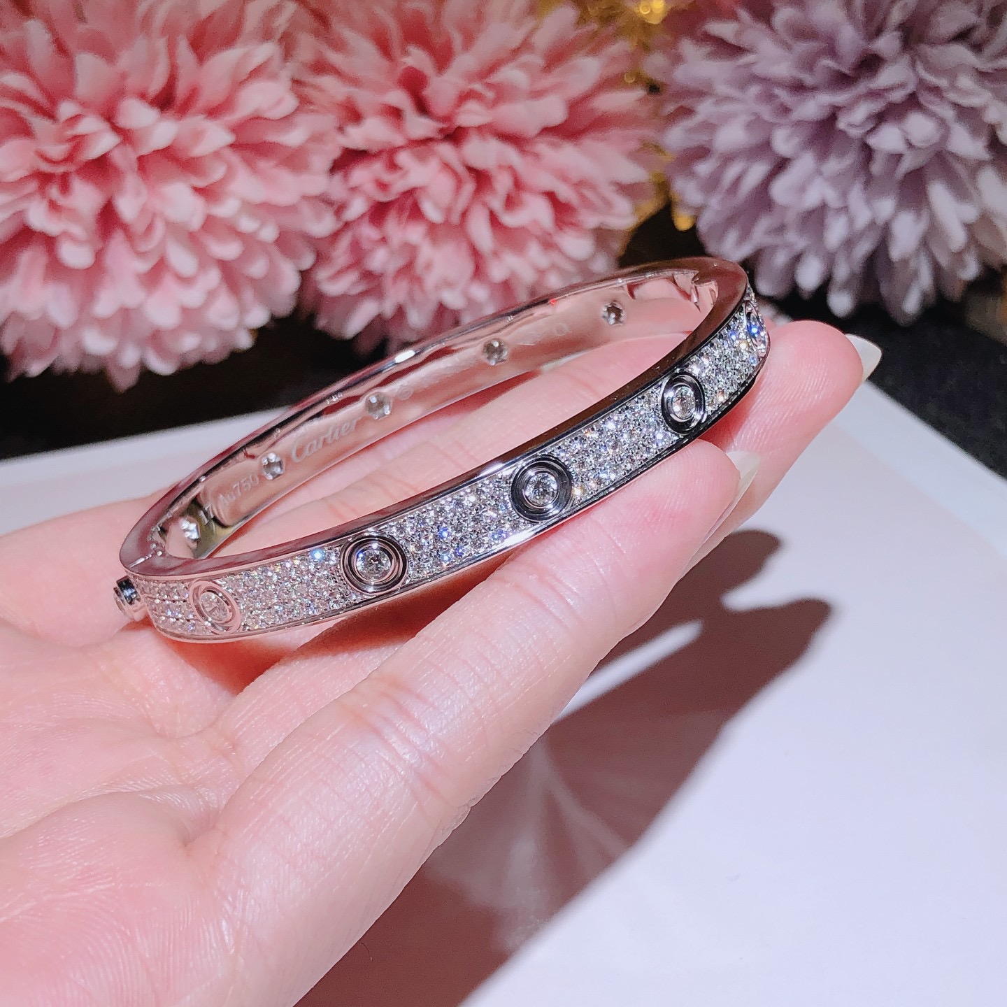 LOVE bracelet white gold 750 with full diamond