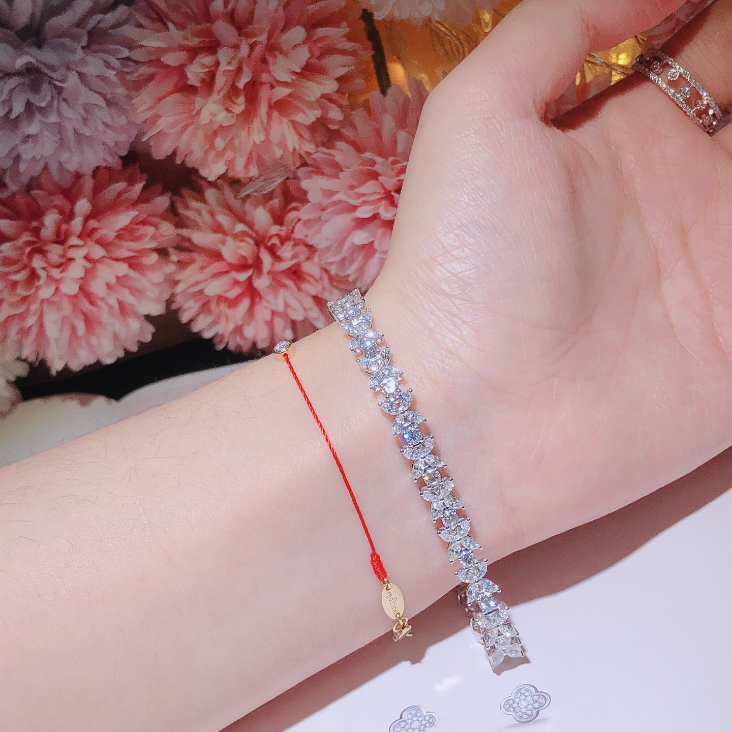 Tiffany Narrow Alternating Bracelet White Gold With Diamond