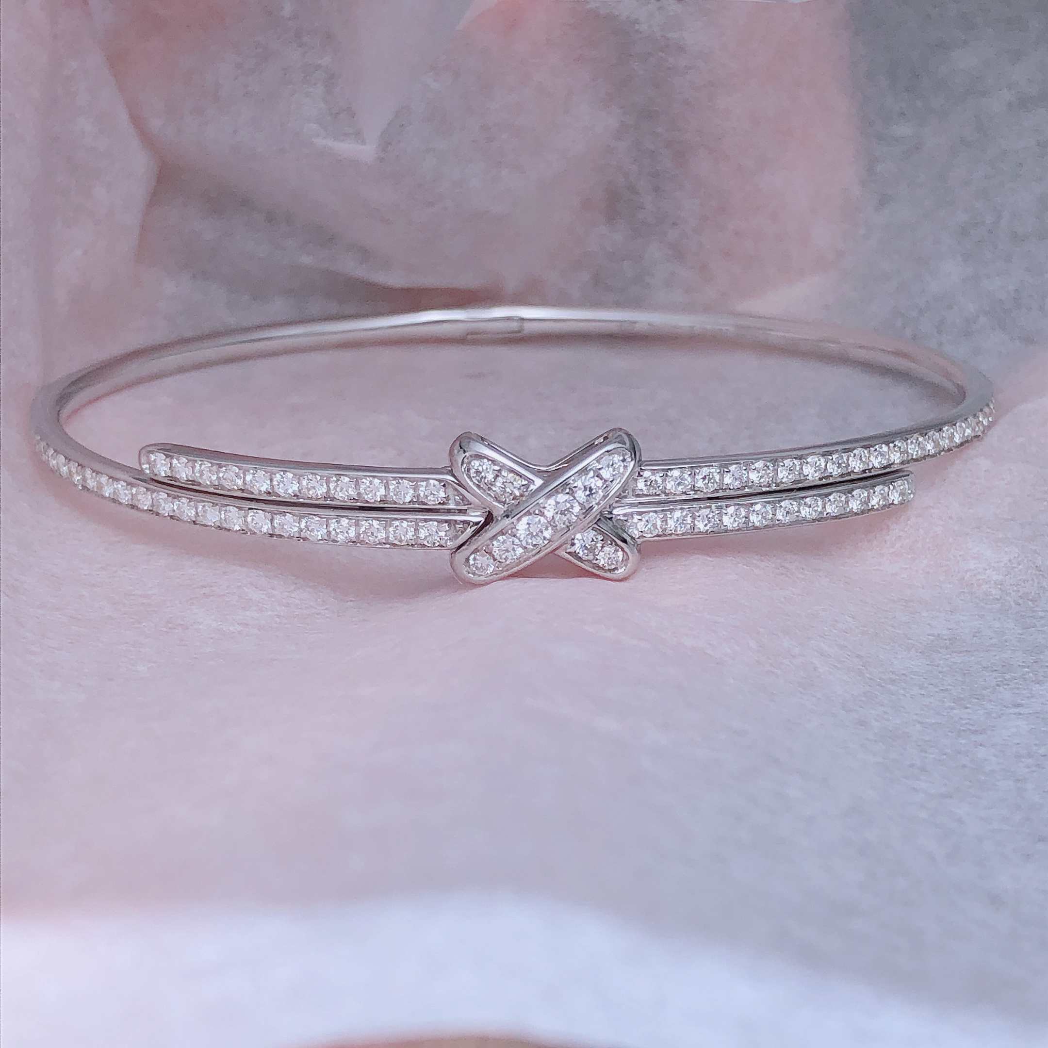 CHAUMET WHITE GOLD BRACELET WITH FULL DIAMONDS