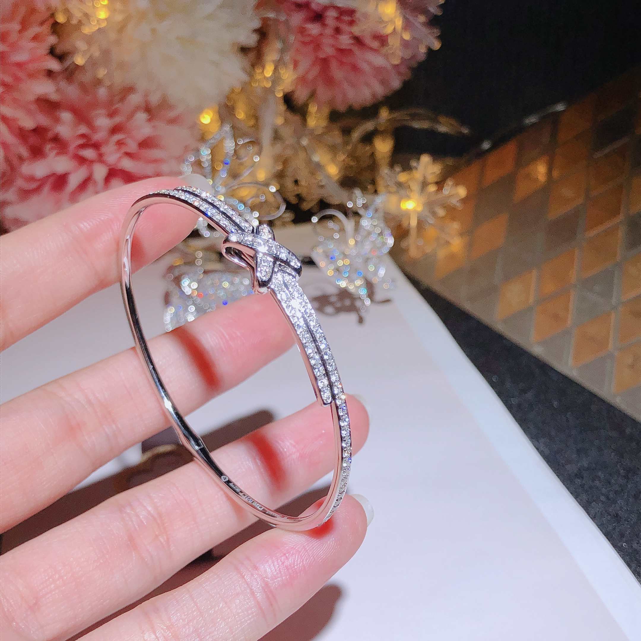 CHAUMET WHITE GOLD BRACELET WITH FULL DIAMONDS