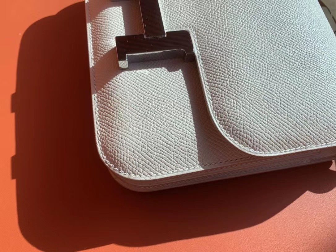 VIP一级品 constance 19cm EP皮 Craie 10 奶昔白/银扣 手工缝制 臻品鉴赏