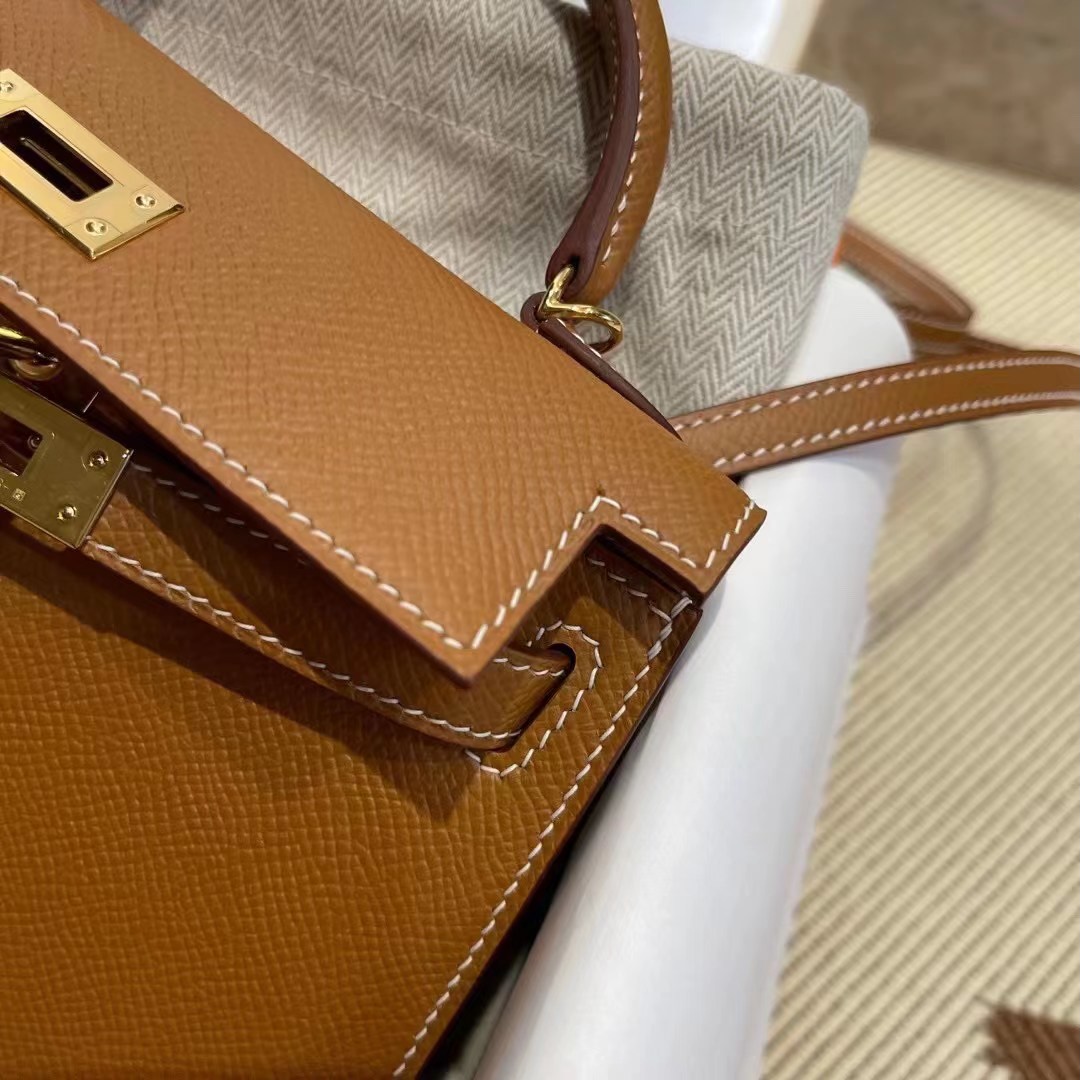 Hong Kong Factory HM KL Mini 37 Gold Epsom
